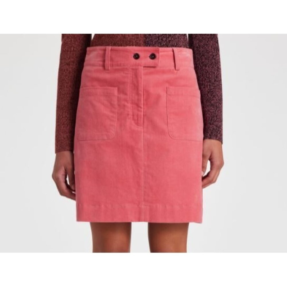 PS Paul Smith Womens Pink Corduroy A-Line Skirt 48